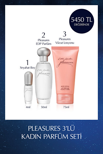 Estee Lauder Pleasures Kadın Parfüm Seti- Seyahat Boy 4ml, Orijinal Boy 50ml,...