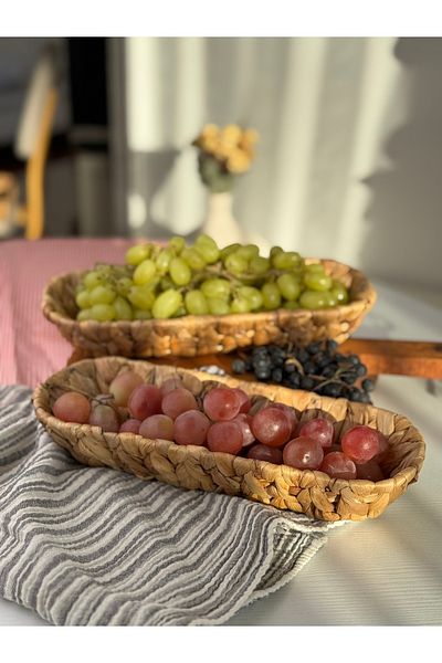 netteucuzluk 2 Pcs Wicker Breakfast Bread Basket
