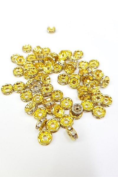 Hayalperest boncuk Șaibă galbenă 8 mm - 10 bucăți