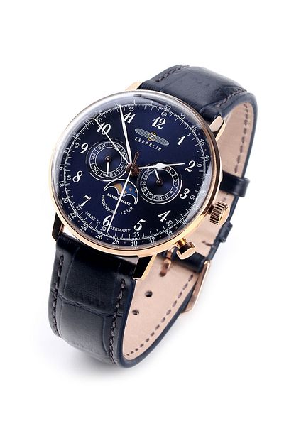 Zeppelin Mens Watch 7038-3, Quartz, 40mm, 3atm