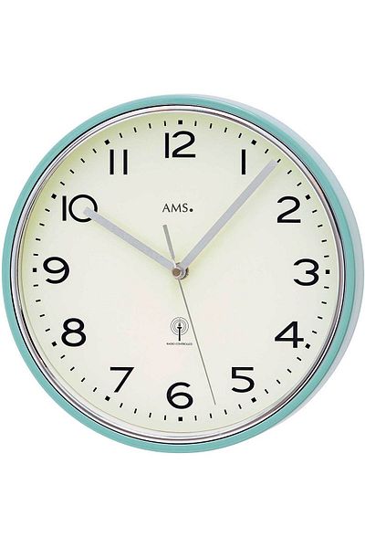 AMS Wall Clock 5508, Quartz, White, Analogue, Modern