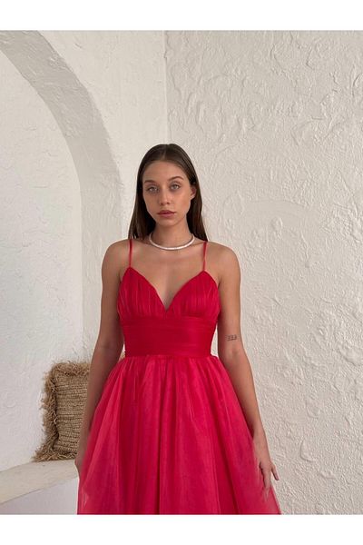 conconmoda Women's Alysa Tutu Strap Midi Dress