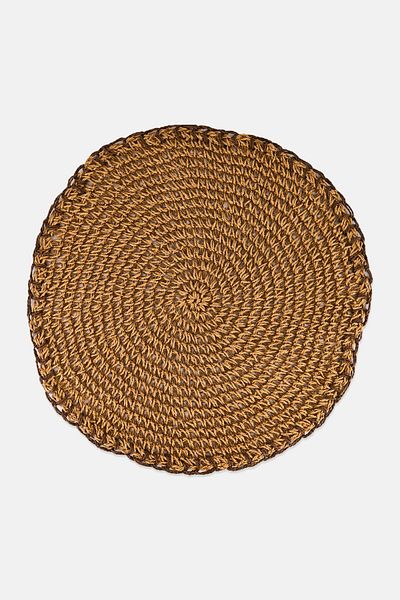 Muy Mucho Individual Kitchen Live Embroidery Placemat 38 Cm, Tan