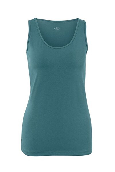 Tchibo Women 2 Pack Slim Fit Sleeveless Training Top, Teal