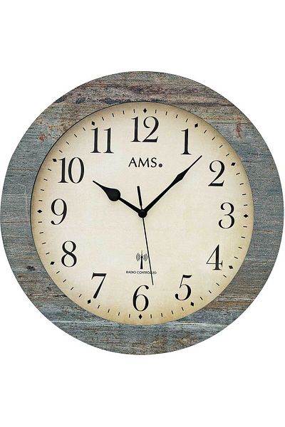 AMS Wall Clock 5562, Quartz, Cream, Analogue, Classic