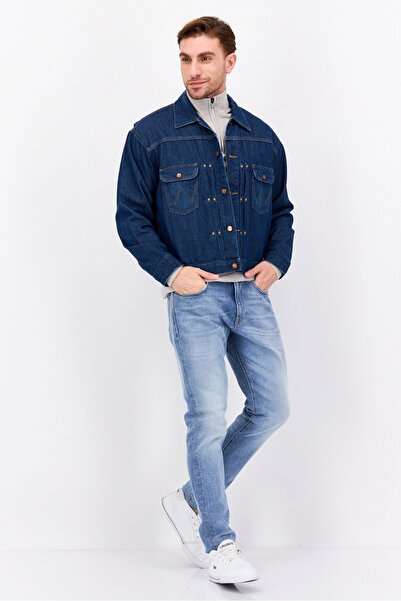 WRANGLER Men Washed Denim Jacket, Blue
