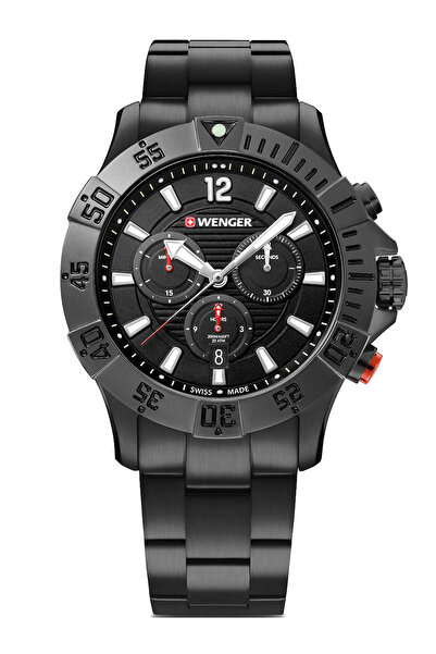 Wenger Mens Watch 01.0643.121, Quartz, 43mm, 20ATM