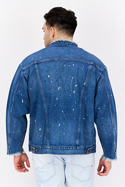 WRANGLER Men Mock Neck Solid Long Sleeves Jacket Shirt, Blue