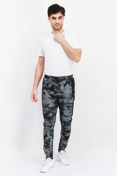 Burnside Men Drawstring Camouflage Sweatpants, Black Combo