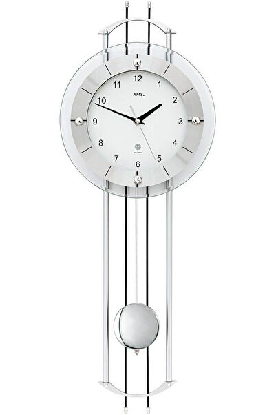 AMS Wall Clock 5248, Quartz, White, Analogue, Modern