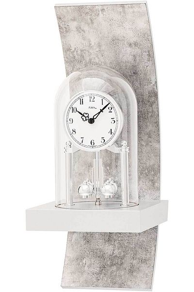 AMS Wall Clock 7442, Quartz, White, Analogue, Classic