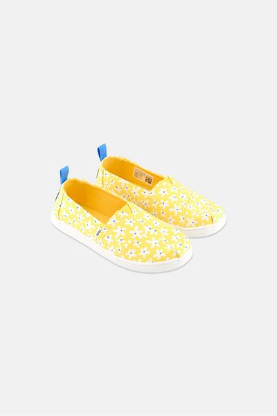 Toms Kids Girl Daisies Slip On Casual Shoes, Yellow