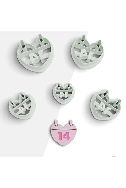 flament aşk Heart Calendar Shaped Polymer Clay Mold, Ceramic Molds, Jewelry M...