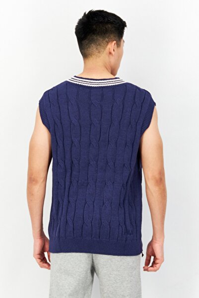 Fila Men Sportswear Fit Knitted Outdoor Sweater Vest, Blue