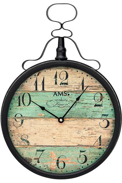 AMS Wall Clock 9532, Quartz, Beige, Analogue, Modern