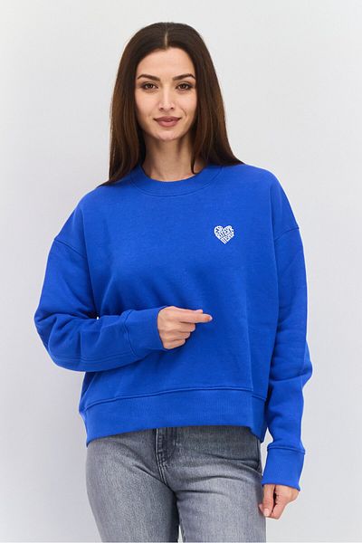 Esprit Women Crew Neck Graphic Print Long Sleeves Sweatshirt, Blue