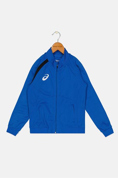 Asics Kids Boy Sportswear Fit Long Sleeve Training Track Jacket, Blue