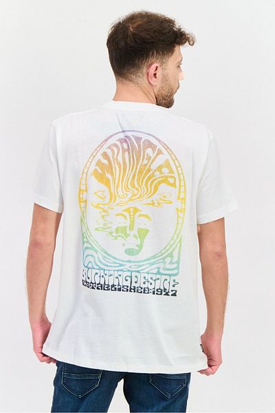 WRANGLER Men Crew Neck Short Sleeve Graphic T Shirt, White Combo