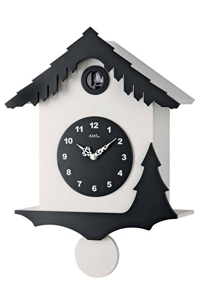 AMS Wall Clock 7391, Quartz, Black, Analogue, Modern