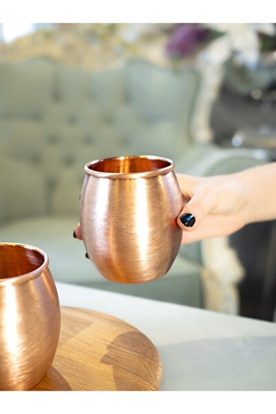 Bakır Concept Bakır Kupa Bardak Tombul Kokteyl Mat Bakır Renk (Kalaysız)