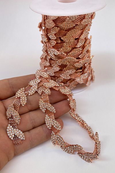 Hayalperest boncuk Wicker Copper Stone Strip - Leaf Design