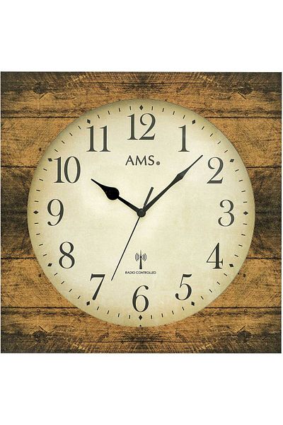 AMS Wall Clock 5550, Quartz, Cream, Analogue, Classic
