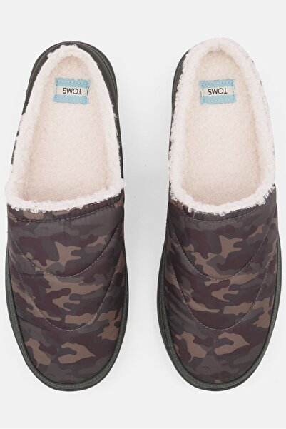 Toms Women Slip On Camo Mules, Dark Green Combo