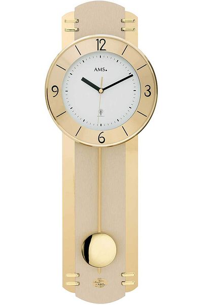 AMS Wall Clock 5293, Quartz, White, Analogue, Modern