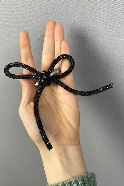 Hayalperest boncuk Fundita Neagra cu Pietre Pline - Clip de Par Design