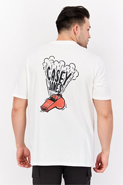 WRANGLER Men Round Neck Short Sleeves Graphic Print T-Shirt, Off-White