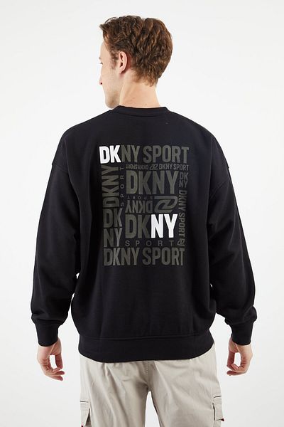 DKNY Sport Men Sportswear Fit Brand Logo Training Sweatshirt, Black