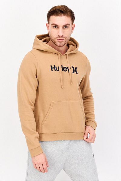 Hurley Men Sportswear Fit Long Sleeve Outdoor Hooded Sweatshirt, Tan