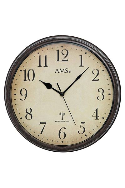 AMS Wall Clock 5962, Quartz, Beige, Analogue, Classic