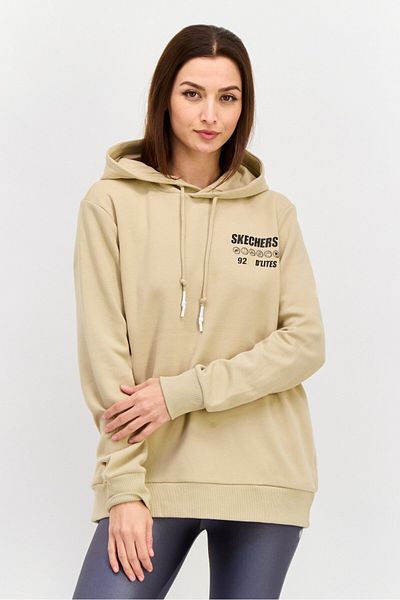 SKECHERS Women Sportswear Fit Long Sleeves Outdoor Sweatshirt, Beige