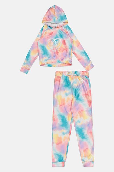 Body Glove Kids Girl 2 Pcs Brand Logo Hoodie And Sweatpants Set, Multicolor