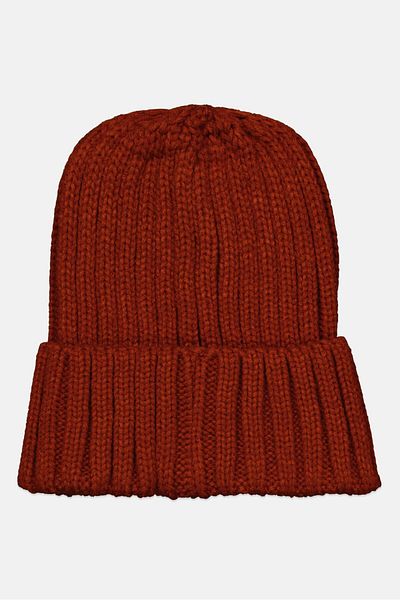 Outdoor Life Men Brand Logo Knitted Beanie, Brown