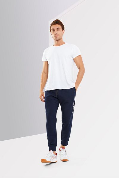 DKNY Sport Men Sportswear Fit Drawstring Graphic Print Sweatpants, Navy Blue
