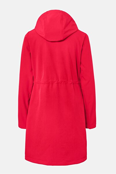 Tchibo Women Hooded Long Sleeve Plain Softshell Coat, Red