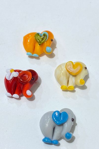 Hayalperest boncuk Colorful Murano Handmade Glass Bead Elephant 1 Piece
