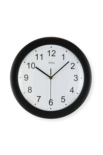 AMS Wall Clock 5935, Quartz, White, Analogue, Modern