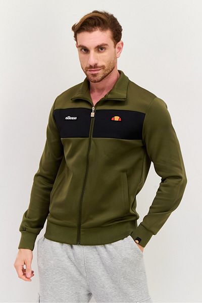 Ellesse Men Sportswear Fit Long Sleeve Training Track Jackets, Olive