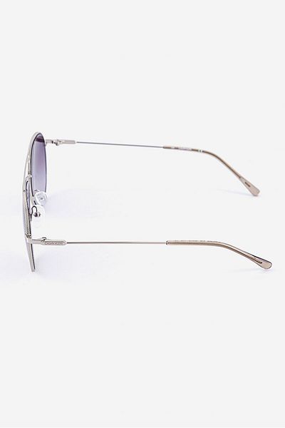 Calvin Klein Women Ck20120s Fashion Aviator Sunglasses, Black And Silver