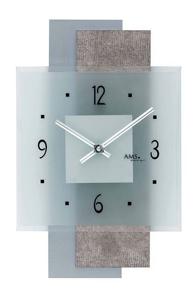 AMS Wall Clock 9443, Quartz, Transparent, Analogue, Modern