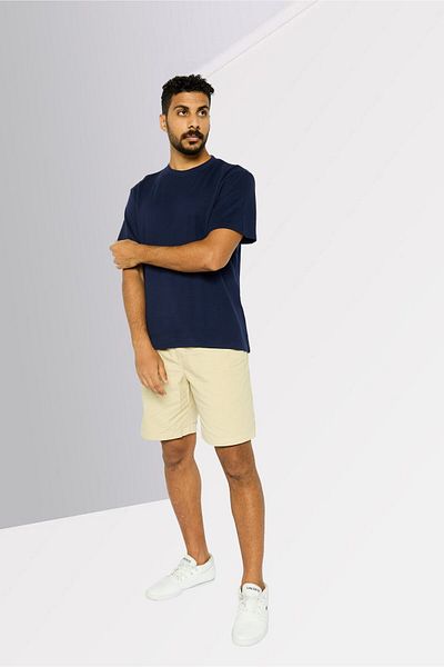 Threadbare Men Crew Neck Short Sleeves Textured Jerro T-shirt, Navy
