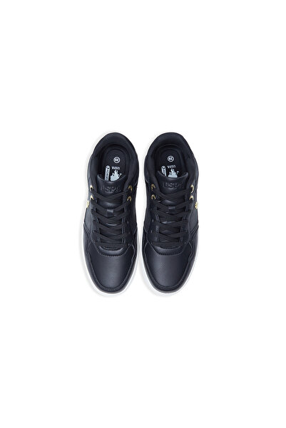 U.S. Polo Assn. Women's Black Low-Top Casual Sneakers with Iconic Branding for a Clean Look
