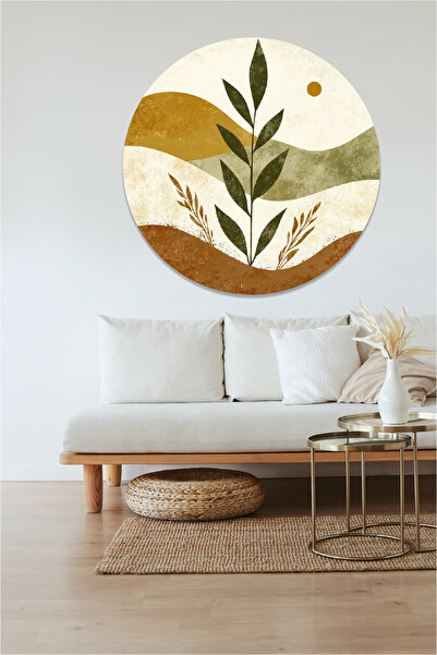 KOSS Dijital Autocolant rotund cu flori în stil boem, autocolant în formă rot...