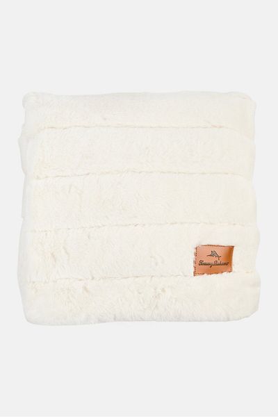 Tommy Bahama Faux Fur Throw Blanket 177 X 127 Cm, White