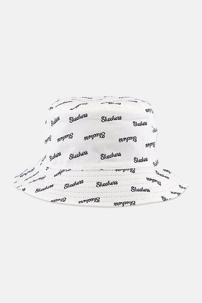 SKECHERS Women Printed Reversible Bucket Hat, White