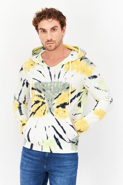 ATM Anthony Thomas Melillo Men Tie Dye Long Sleeves Hoodies, White