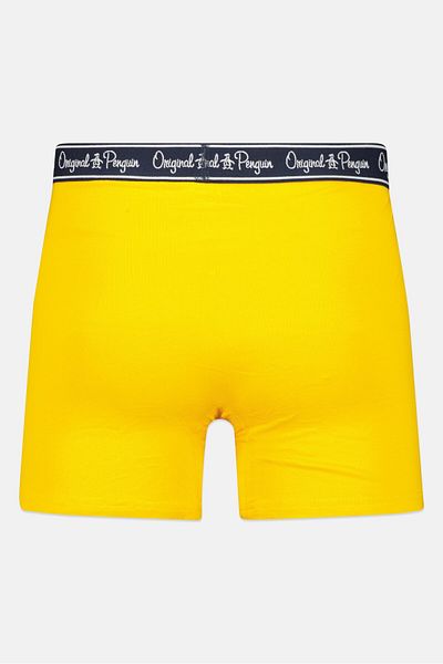 Original Penguin Men 3 Pieces All Over Print Boxer Briefs, Navy/yellow/light Blue